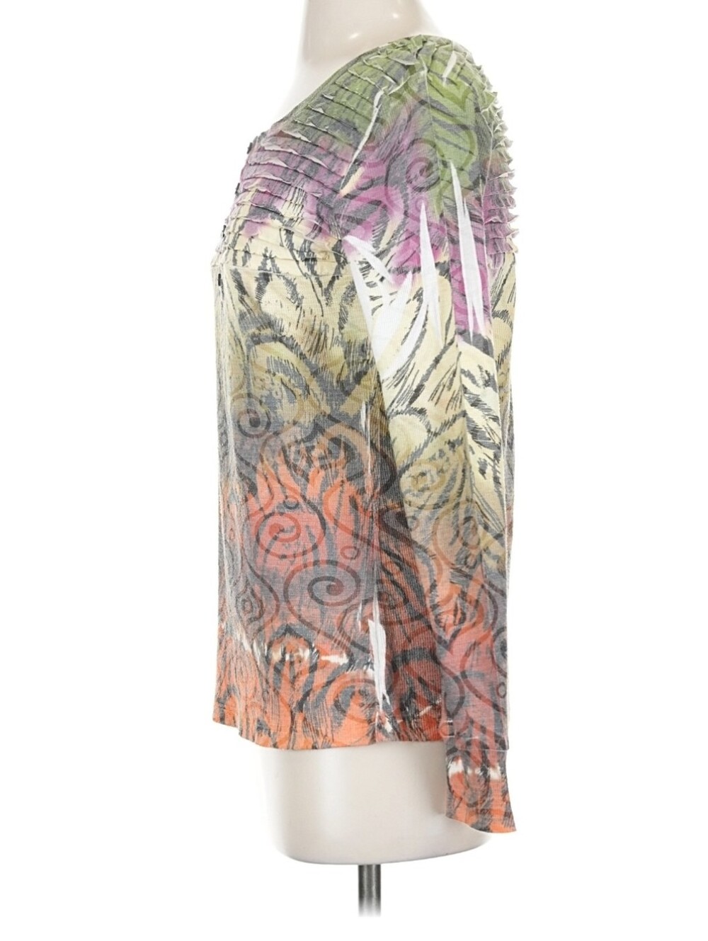 Cubism Multicolor Long Sleeve Blouse Top - Size Small - Picture 17 of 17